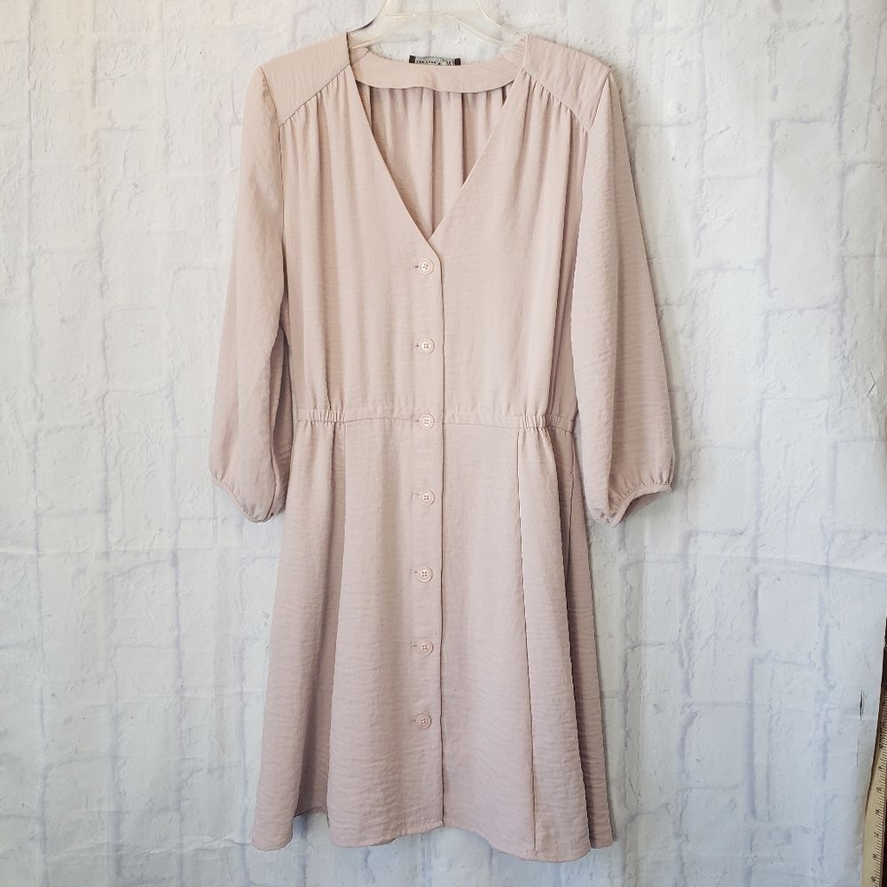 BLACK TAPE_ Muted Blush Button Down Dress Medium
